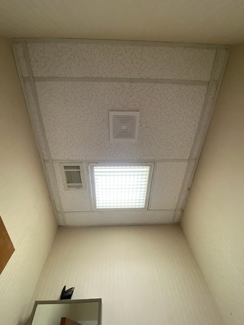 Ceiling tiles and lighting installation